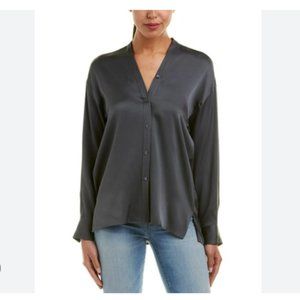 Vince Trapunto Stretch Silk Blouse